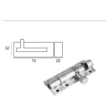 DOOR BOLT DB 003 - 3"
