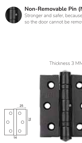 HINGE SES 3X2,5X3,5 MM BM